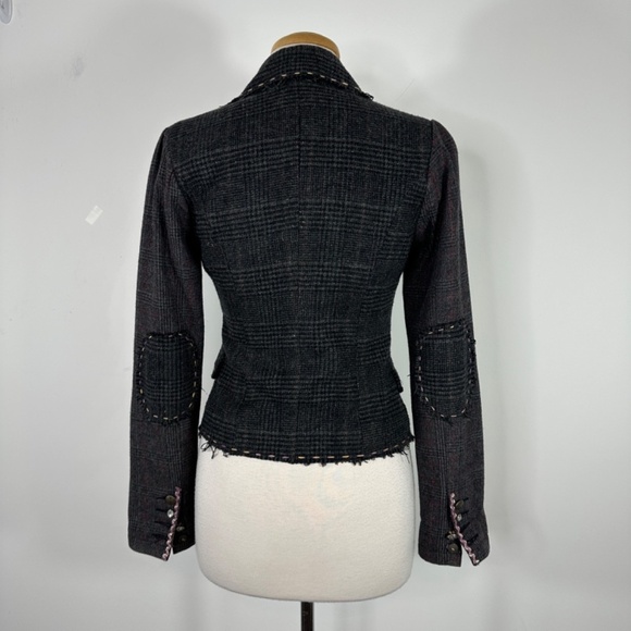 WET SEAL Y2K PLAID COTTON BLAZER JACKET Womens S Button Preppy Academia Girl - Picture 10 of 15